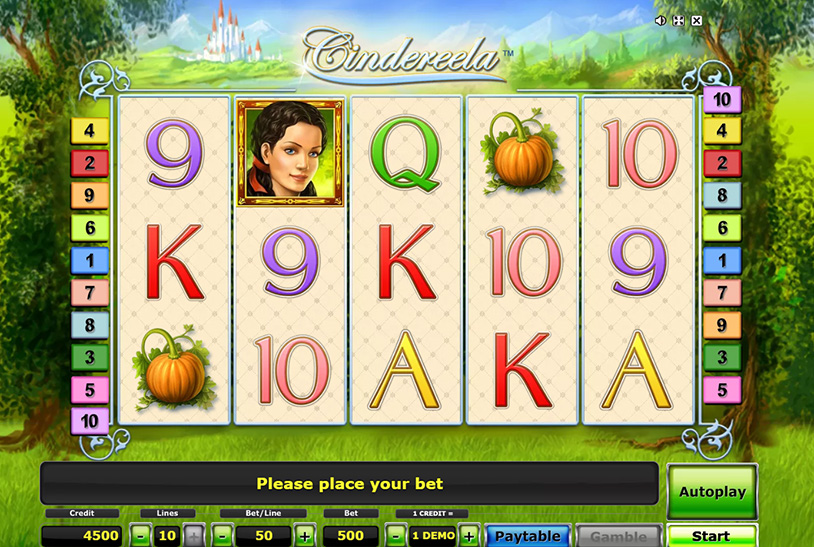 Spielansicht des Cindereela Online Slots.