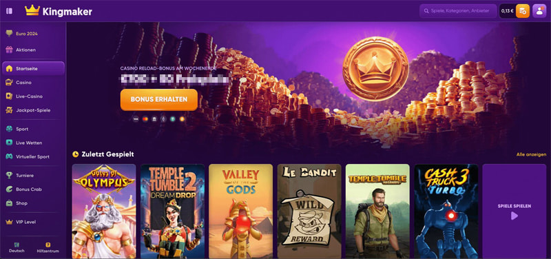 Kingmaker casino website
