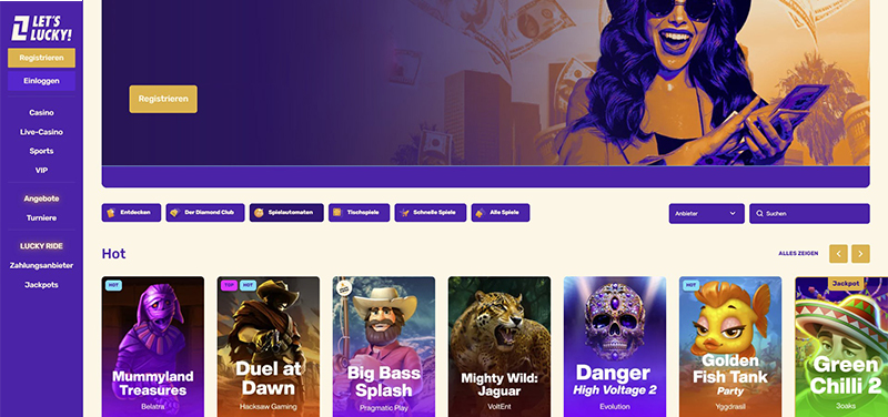Let’s Lucky casino website