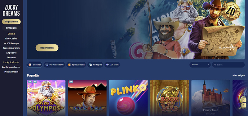 Lucky Dreams casino website
