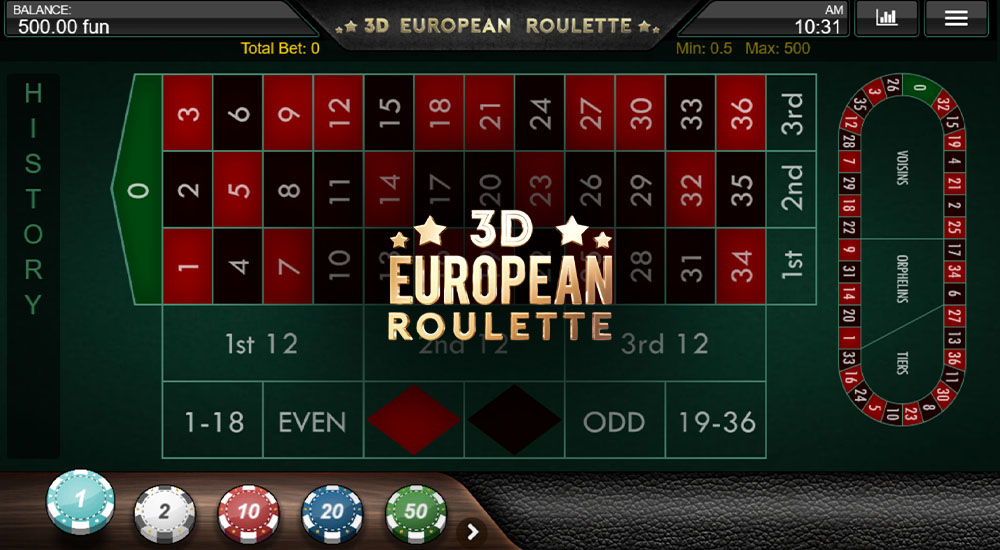 3D-Roulette Spielszene
