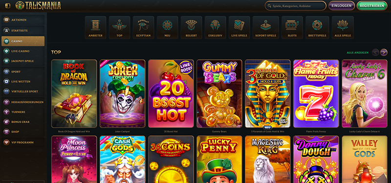 Talismania Casino website